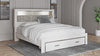 Cama de estantería tapizada Altyra King con almacenamiento