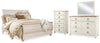 Cama trineo Willowton King, cómoda, espejo y arcón