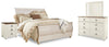 Cama trineo King, tocador, espejo y 2 mesitas de noche Willowton