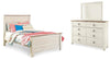 Cama matrimonial, cómoda y espejo Willowton