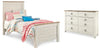 Cama doble con paneles y tocador Willowton