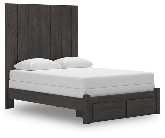 Cama de almacenamiento con panel Queen Parlayon