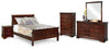Cama matrimonial completa Alisdair, tocador, espejo, cómoda y mesita de noche