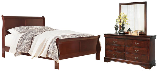 Cama trineo, cómoda y espejo Alisdair Queen