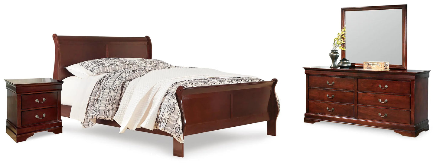 Cama con dosel, cómoda, espejo y mesita de noche Alisdair King