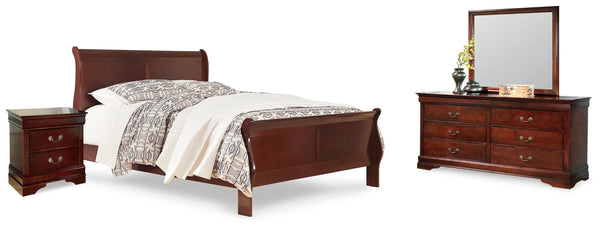 Cama con dosel, cómoda, espejo y mesita de noche Alisdair King