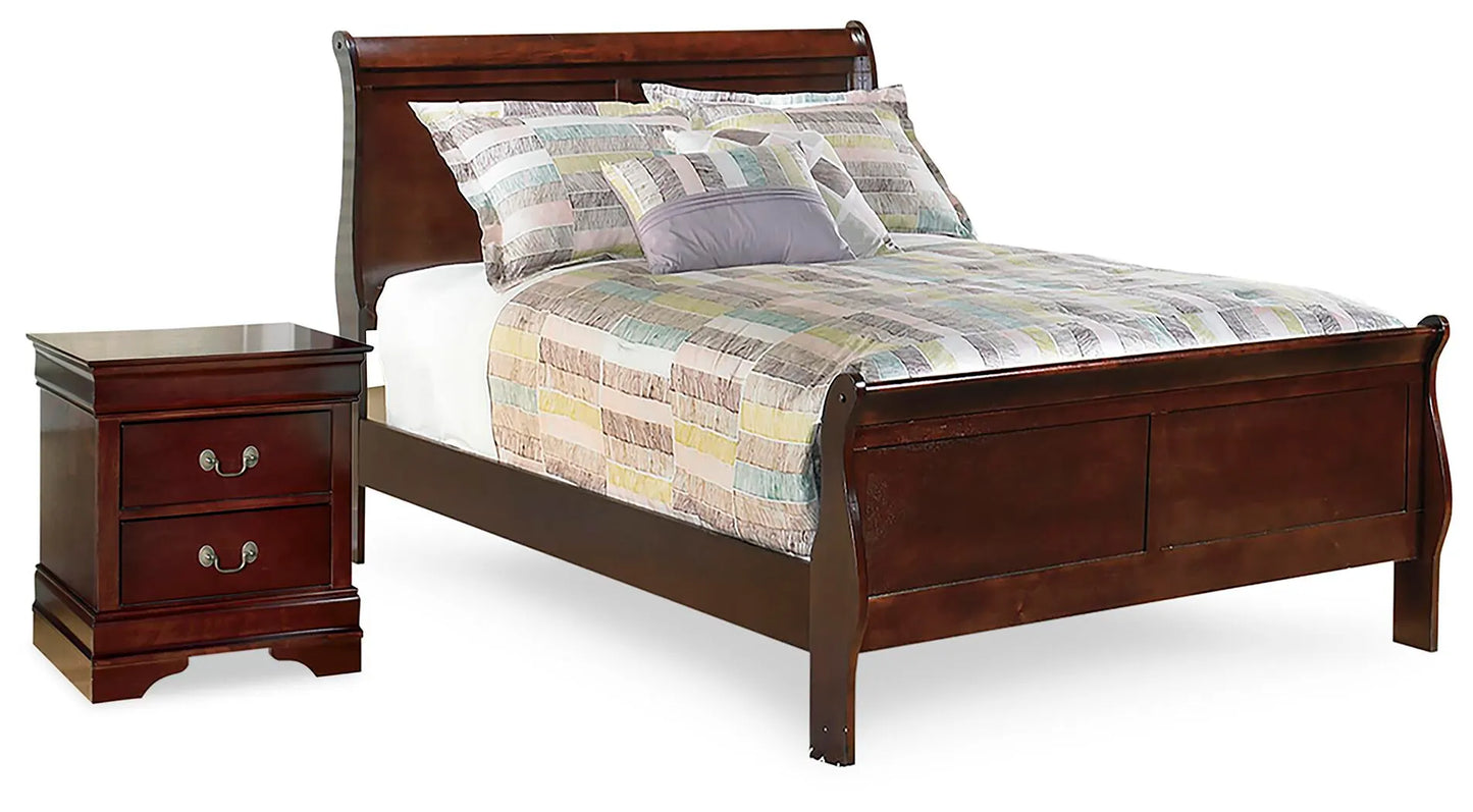 Cama y mesita de noche Alisdair Full Sleigh