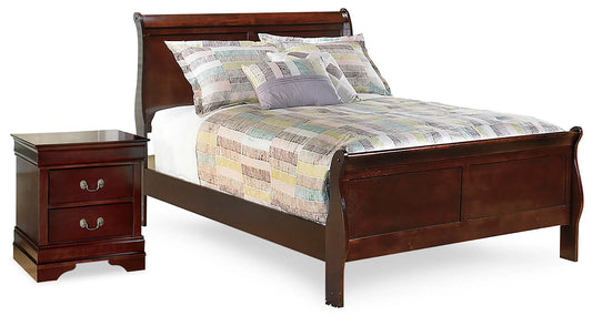 Cama y mesita de noche Alisdair Full Sleigh