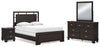Cama Queen, Cómoda, Espejo y Mesita de Noche Covetown