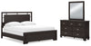 Cama, cómoda y espejo Covetown California King Panel