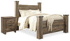 Cama Queen con dosel y mesita de noche Trinell