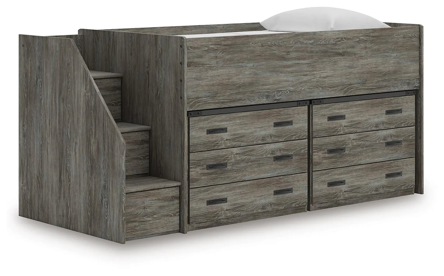 Cama alta doble Frandern con cajones de almacenamiento