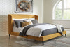 Cama tapizada Maloken King con listones enrollables