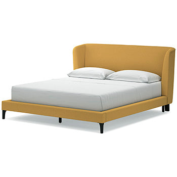 Cama tapizada Maloken California King con láminas enrollables