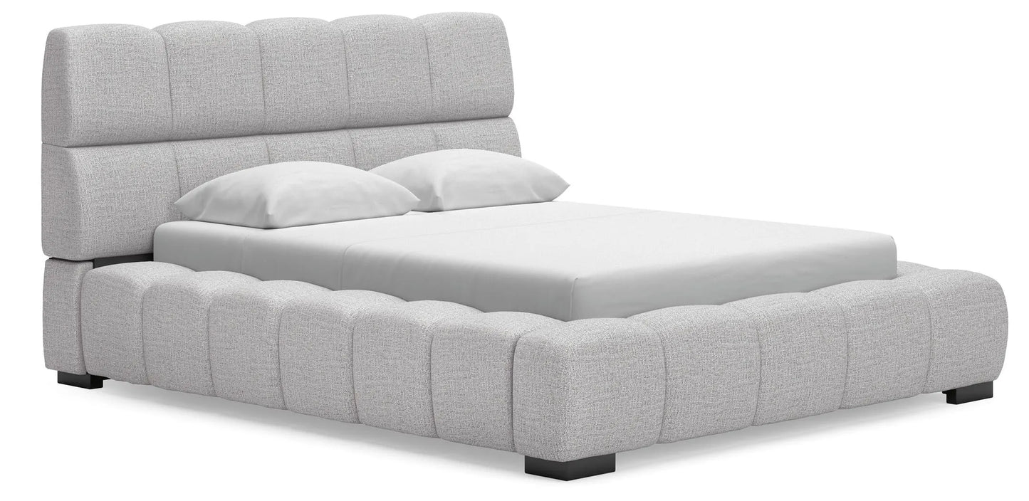Cama tapizada tamaño Queen Jesstean