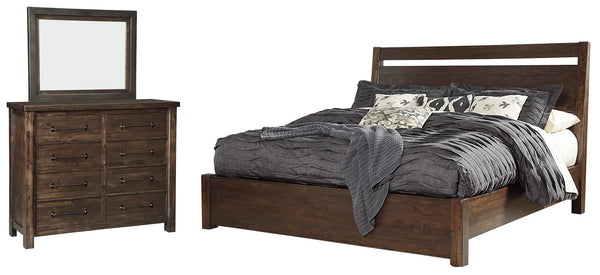 Cama con panel, tocador y espejo Starmore King