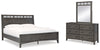 Cama panel Montillan King, cómoda y espejo