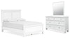 Cama completa, cómoda y espejo Fortman