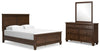 Cama de paneles Queen, cómoda y espejo Danabrin
