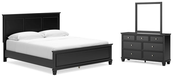 Cama, tocador y espejo Lanolee California King