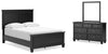 Cama, Tocador y Espejo Lanolee Full Panel