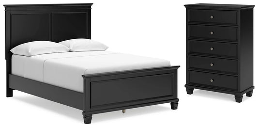 Cama y cómoda de panel completo Lanolee