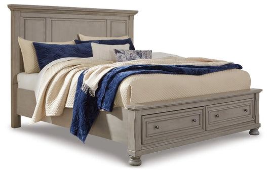 Cama Lettner California King con panel y almacenamiento