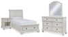 Cama, cómoda, espejo y mesita de noche Robbinsdale Twin Storage