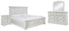 Cama de almacenaje Queen, cómoda, espejo y mesita de noche Robbinsdale