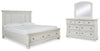Cama con almacenaje Queen, cómoda y espejo Robbinsdale