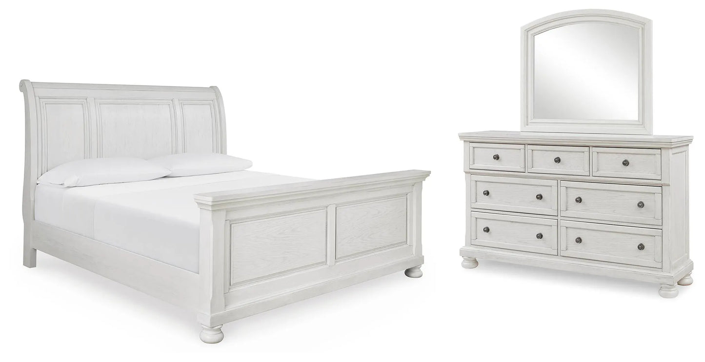 Cama trineo, cómoda y espejo Robbinsdale King