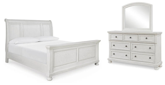 Cama trineo, cómoda y espejo Robbinsdale King