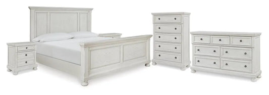 Cama Queen, Cómoda, Chifonier y 2 Mesitas de Noche Robbinsdale