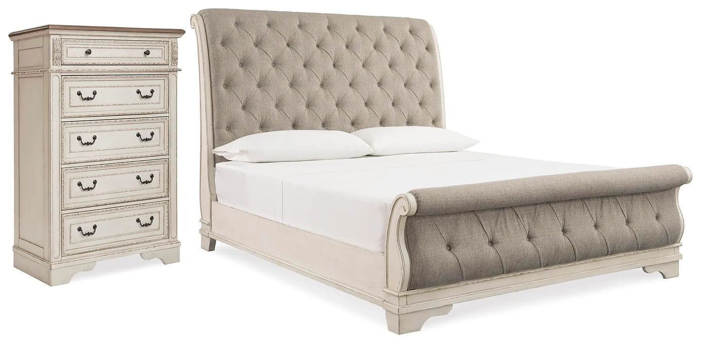 Cama trineo tapizada y cómoda Queen Realyn