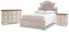 Cama de panel completo, cómoda y mesita de noche Realyn
