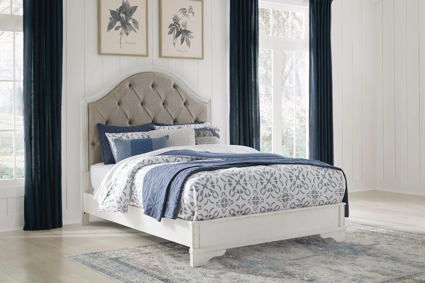 Cama tapizada tamaño Queen Blendon