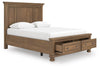 Cama con panel de almacenamiento Queen Vandenmore
