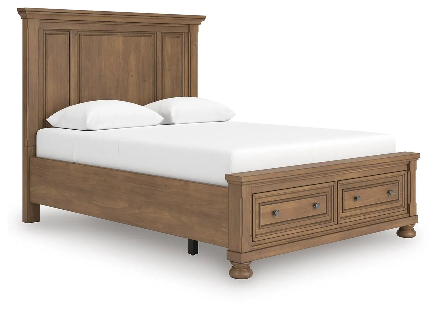 Cama con panel de almacenamiento Queen Vandenmore