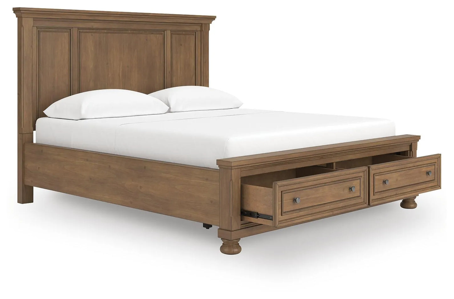 Cama Vandenmore tamaño California King con paneles y almacenaje