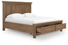 Cama Vandenmore tamaño California King con paneles y almacenaje