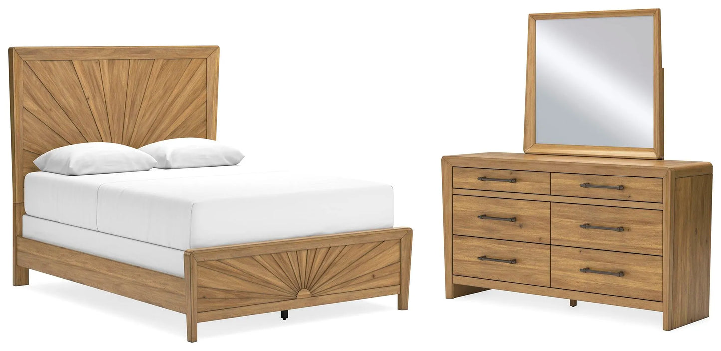 Cama, Tocador y Espejo Takston Queen Panel