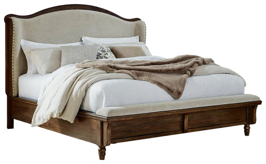 Cama Sturlayne Queen con paneles tapizados