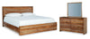 Cama con panel Dressonni Queen, cómoda y espejo