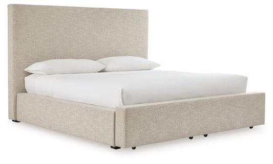 Cama tapizada tamaño King Kristiland con almacenamiento