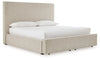 Cama tapizada tamaño King Kristiland con almacenamiento