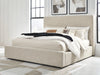 Cama tapizada tamaño King Kristiland con almacenamiento