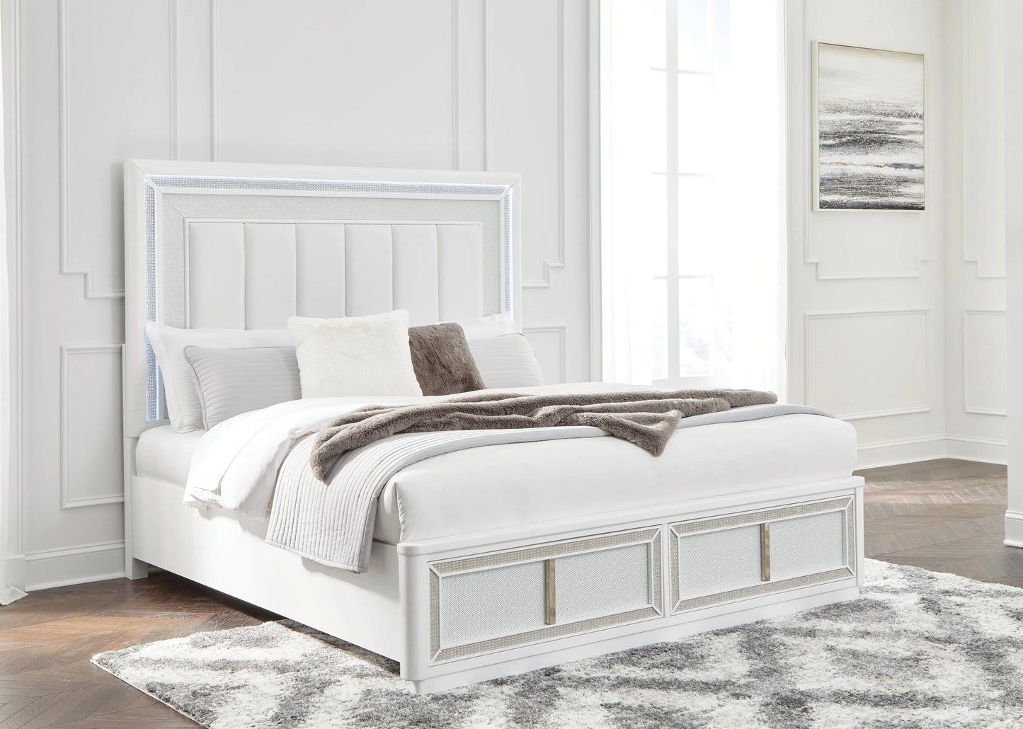 Cama Queen Tapizada con Almacenamiento Chalanna