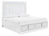 Cama tapizada Chalanna King con almacenaje