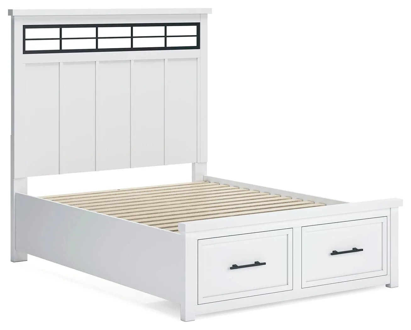 Cama Ashbryn Queen con panel de almacenaje