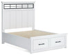 Cama Ashbryn Queen con panel de almacenaje
